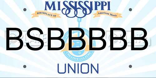 BSBBBBB Mississippi License Plate