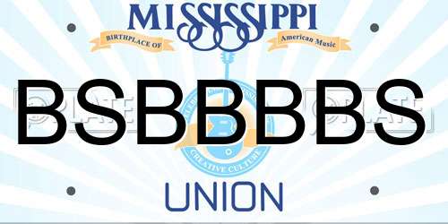 BSBBBBS Mississippi License Plate