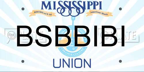 BSBBIBI Mississippi License Plate