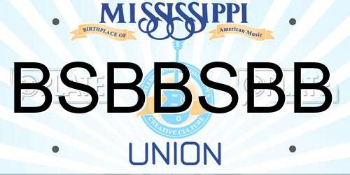 BSBBSBB Mississippi License Plate