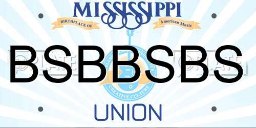 BSBBSBS Mississippi License Plate