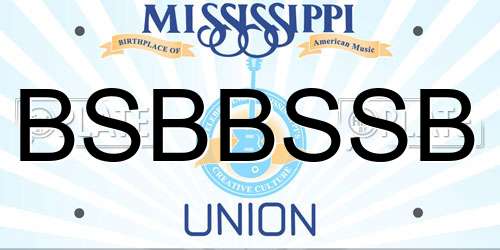 BSBBSSB Mississippi License Plate