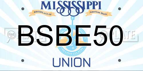 BSBE50 Mississippi License Plate