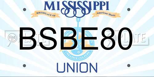 BSBE80 Mississippi License Plate