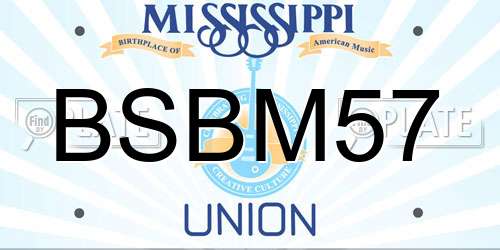BSBM57 Mississippi License Plate