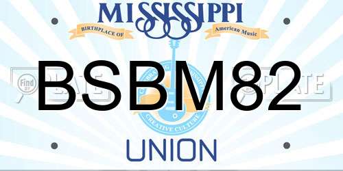 BSBM82 Mississippi License Plate