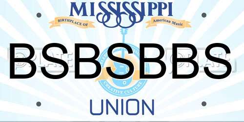 BSBSBBS Mississippi License Plate