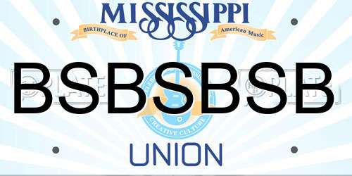 BSBSBSB Mississippi License Plate
