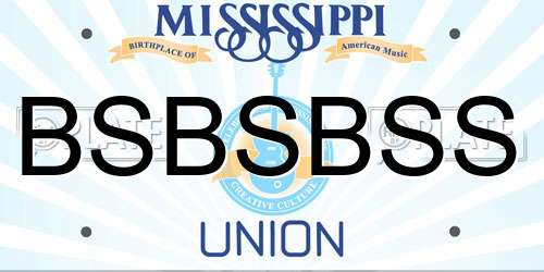 BSBSBSS Mississippi License Plate