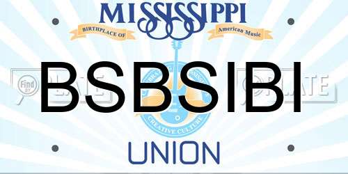 BSBSIBI Mississippi License Plate