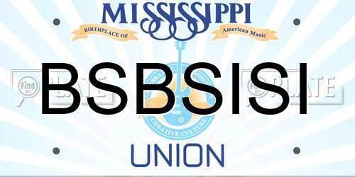 BSBSISI Mississippi License Plate