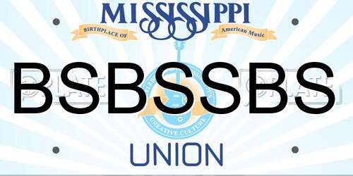 BSBSSBS Mississippi License Plate