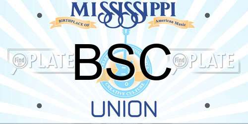 BSC Mississippi License Plate