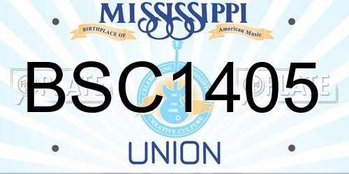 BSC1405 Mississippi License Plate