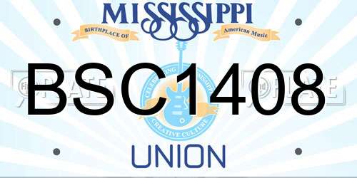 BSC1408 Mississippi License Plate
