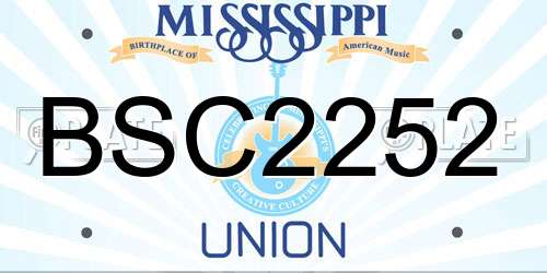 BSC2252 Mississippi License Plate