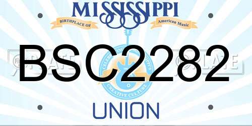BSC2282 Mississippi License Plate
