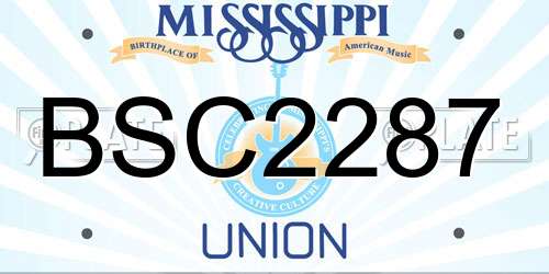 BSC2287 Mississippi License Plate