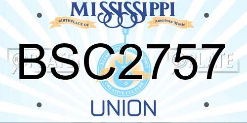 BSC2757 Mississippi License Plate