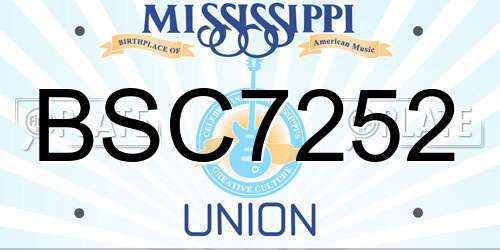 BSC7252 Mississippi License Plate
