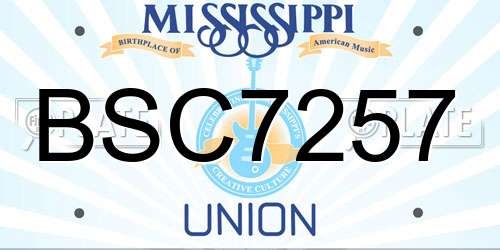BSC7257 Mississippi License Plate
