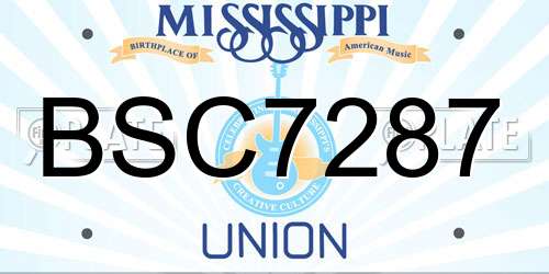 BSC7287 Mississippi License Plate