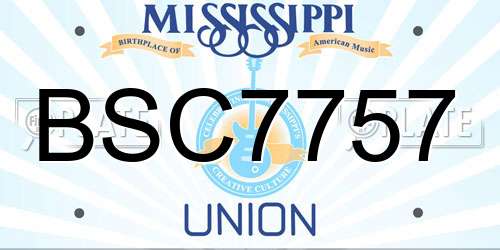 BSC7757 Mississippi License Plate