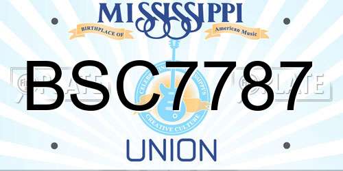 BSC7787 Mississippi License Plate