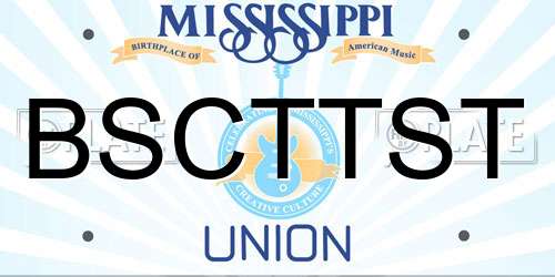 BSCTTST Mississippi License Plate