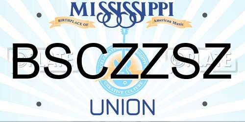 BSCZZSZ Mississippi License Plate