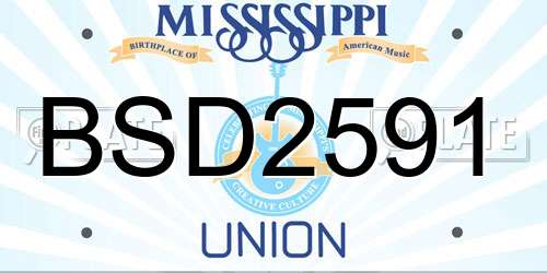 BSD2591 Mississippi License Plate
