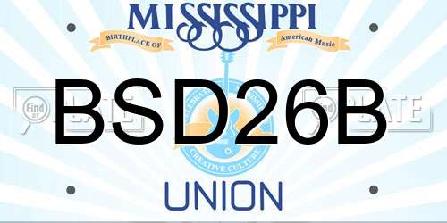 BSD26B Mississippi License Plate