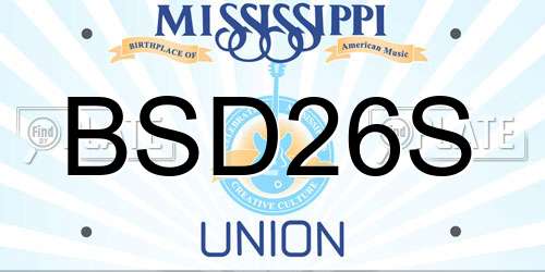 BSD26S Mississippi License Plate