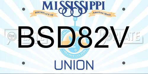 BSD82V Mississippi License Plate