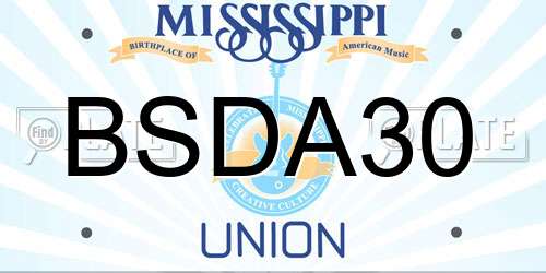 BSDA30 Mississippi License Plate