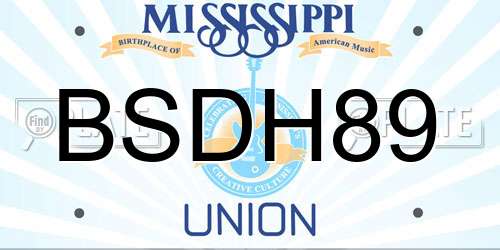 BSDH89 Mississippi License Plate