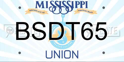 BSDT65 Mississippi License Plate