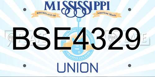 BSE4329 Mississippi License Plate