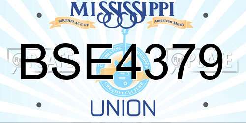 BSE4379 Mississippi License Plate