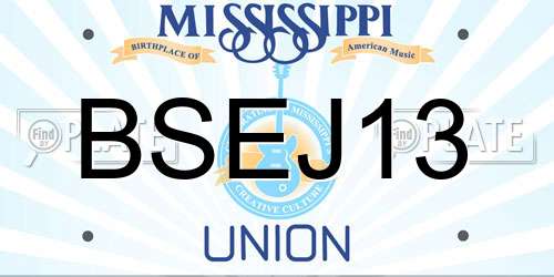 BSEJ13 Mississippi License Plate