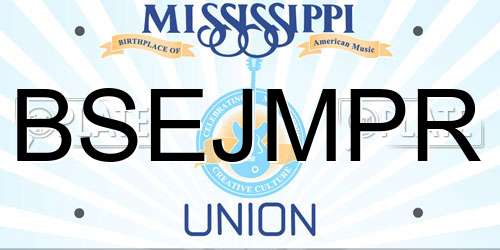 BSEJMPR Mississippi License Plate