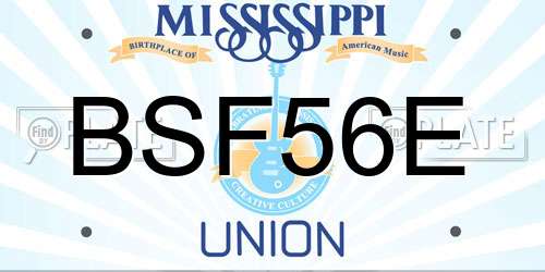 BSF56E Mississippi License Plate