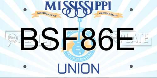 BSF86E Mississippi License Plate