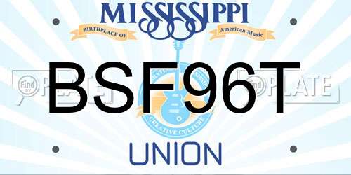 BSF96T Mississippi License Plate