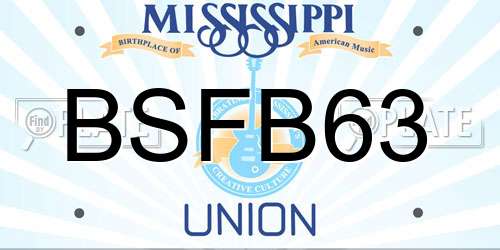 BSFB63 Mississippi License Plate