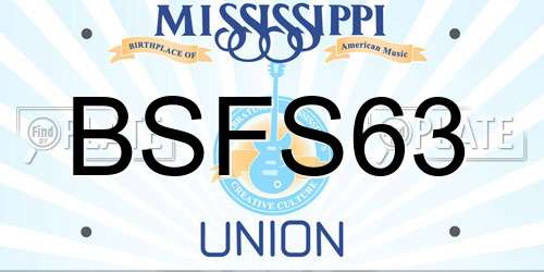 BSFS63 Mississippi License Plate