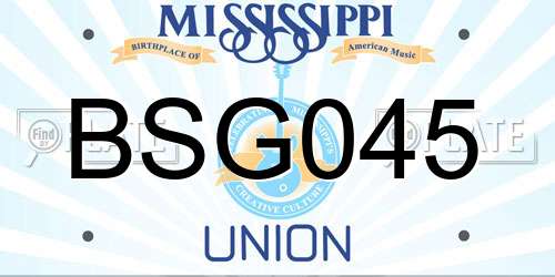 BSG045 Mississippi License Plate