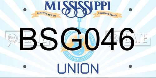 BSG046 Mississippi License Plate