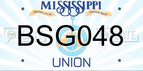 BSG048 Mississippi License Plate