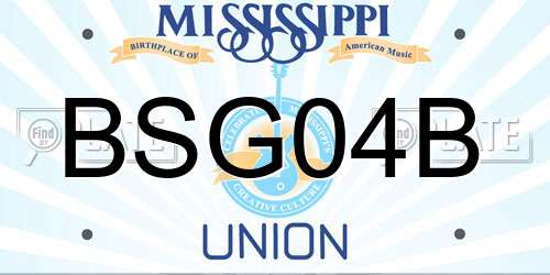 BSG04B Mississippi License Plate